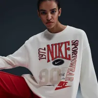 Nike Sportswear женская оверсайз Crew-Neck French Terry свитшот цвет белый