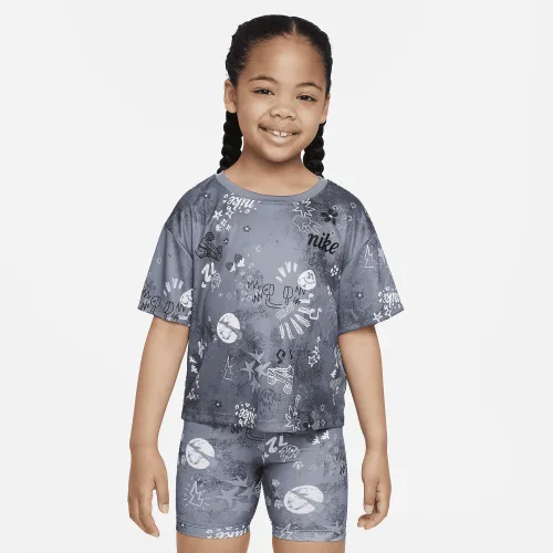 Nike Icon Clash Boxy Tee Little детские Tee цвет серый