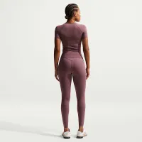 Nike Universa женская С высокой Талией Full-Length лосины with No Front Seam цвет фиолетовый