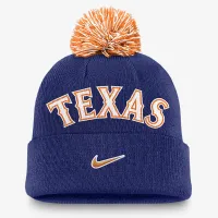 Texas Rangers Peak мужские Nike MLB Cuffed Pom Beanie синий