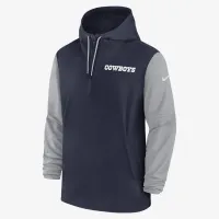 Dallas Cowboys Sideline Pre-Game Player чоловічі Nike NFL 1/2-Zip Hooded Куртка блакитний