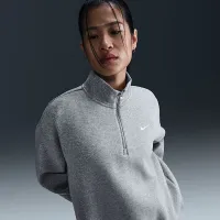 Nike Sportswear Phoenix Fleece жіноча оверсайз 1/4-Zip світшот колір сірий