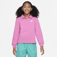 Nike Sportswear Club Fleece Big детские (Girls') Polo Top Pink