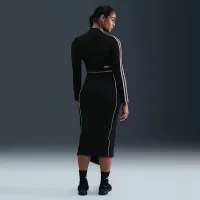 Nike Naomi Osaka женская С высокой Талией Ribbed Maxi юбка цвет черный