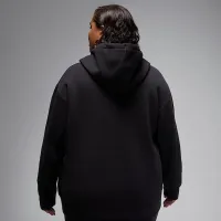 Nike Jordan Flight Fleece женская Satin-Lined Pullover Толстовка с капюшоном (большие размеры) цвет черный