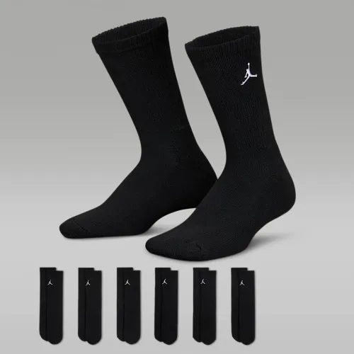 Nike Jordan Everyday Essentials Big дитячі Crew шкарпетки (6 пар) колір чорний