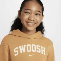 Nike Sportswear Club Fleece Big детские Толстовка с капюшоном цвет коричневый