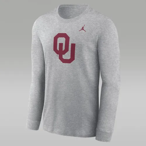 Oklahoma Sooners Primary Logo чоловічі Nike College Long-Sleeve футболка колір сірий