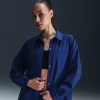 Nike 24.7 PerfectStretch жіноча Dri-FIT оверсайз Long-Sleeve Shirt блакитний