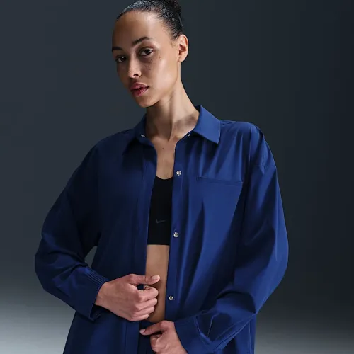 Nike 24.7 PerfectStretch жіноча Dri-FIT оверсайз Long-Sleeve Shirt блакитний