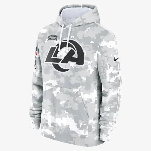 Los Angeles Rams Salute to Service Primary Edge Club чоловічі Nike NFL Pullover Толстовка з капюшоном колір білий