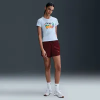 Nike Sportswear Chill Knit женская Slim Cropped футболка синий