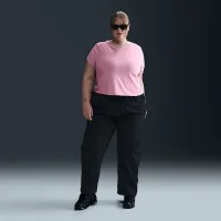 Nike Sportswear Chill Knit жіноча Cropped футболка (великі розміри) Pink