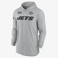 New York Jets Salute to Service Edge Mascot Lockup Men’s Nike Dri-FIT NFL Long-Sleeve Hooded Top цвет серый