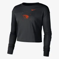 Oregon State женская Nike College Long-Sleeve Boxy футболка цвет черный