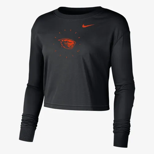 Oregon State женская Nike College Long-Sleeve Boxy футболка цвет черный