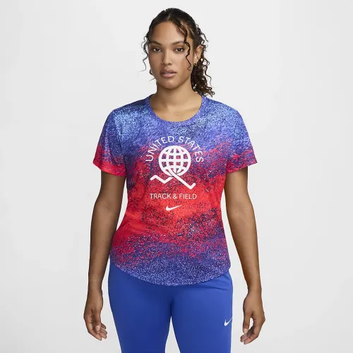 USA One жіноча Nike Dri-FIT Running Short-Sleeve Top колір червоний