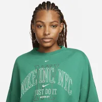 Nike Sportswear Phoenix Fleece жіноча Over-оверсайз Crew-Neck Graphic світшот колір зелений
