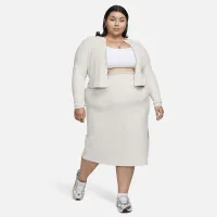 Nike Sportswear Chill Rib женская Slim Full-Zip Cardigan (большие размеры) цвет коричневый