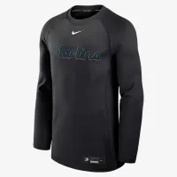 Miami Marlins Authentic Collection Game Time чоловічі Nike Dri-FIT MLB Pullover Crew колір чорний
