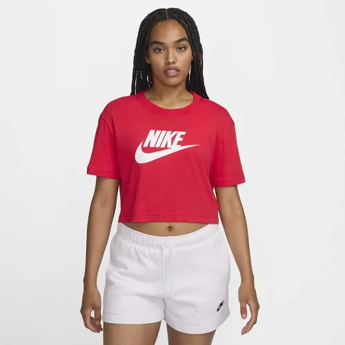 Nike Sportswear Essential жіноча Cropped Logo футболка колір червоний