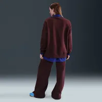 Nike Sportswear Phoenix Fleece женская оверсайз Crew-Neck свитшот цвет красный