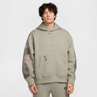 Nike Tech мужские Fleece Толстовка с капюшоном цвет зеленый