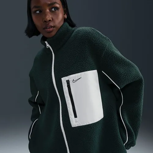 Nike Sportswear женская Full-Zip High-Pile Fleece Куртка цвет зеленый