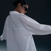 Nike Sportswear Chill Poplin женская Loose Long-Sleeve Button-Up Top цвет белый