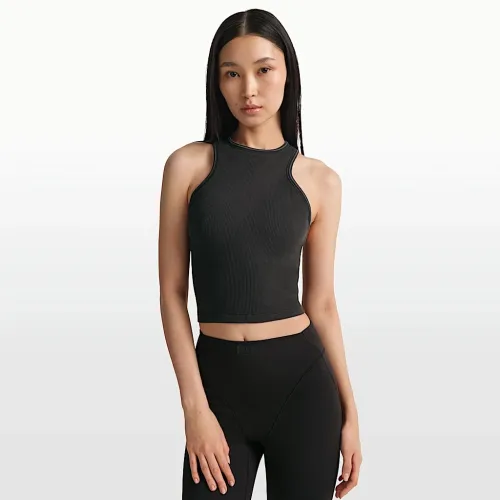 NikeSKIMS Ribbed Seamless женская Racerneck Tank Top цвет черный