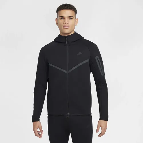 Nike Tech мужские Full-Zip Windrunner Толстовка с капюшоном цвет черный