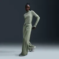 Nike Sportswear Club Fleece женская Mid-Rise Wide-Leg Sweatpants цвет зеленый