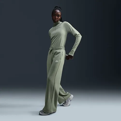 Nike Sportswear Club Fleece женская Mid-Rise Wide-Leg Sweatpants цвет зеленый