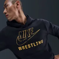 Nike мужские Wrestling Pullover Толстовка с капюшоном цвет черный