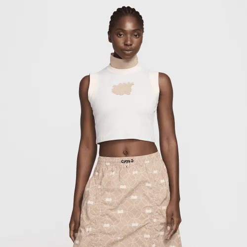 Nike Naomi Osaka жіноча Mock-Neck Cropped Tank Top колір сірий