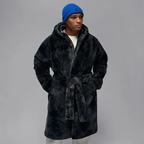 Nike Jordan Brooklyn чоловічі Faux Fur Robe колір сірий