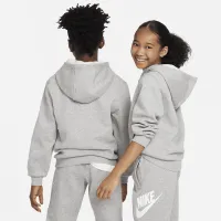 Nike Sportswear Club Fleece Big детские Толстовка с капюшоном цвет серый