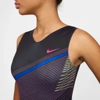 Nike Gymnastics Diagonal Stripe Printed Performance Leotard цвет фиолетовый