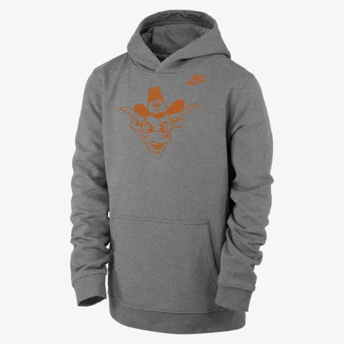 Texas Club Fleece Big дитячі (для хлопчиків) Nike College Pullover Толстовка з капюшоном колір сірий