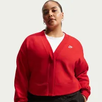 Nike Sportswear Club Fleece жіноча Loose Cardigan (великі розміри) колір червоний