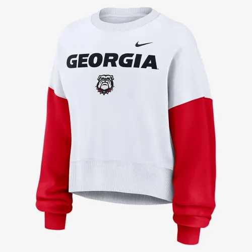 Georgia Bulldogs Primetime женская Nike College Pullover Crew цвет белый