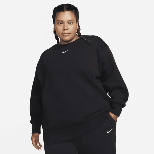 Nike Sportswear Phoenix Fleece женская оверсайз Crew-Neck свитшот (большие размеры) цвет черный