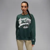 Nike Jordan Brooklyn Fleece женская Crew-Neck свитшот цвет зеленый