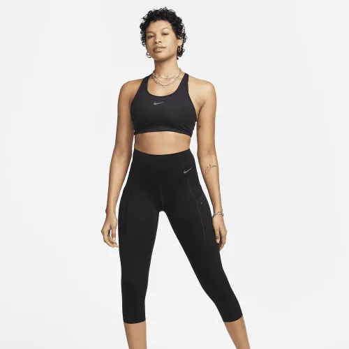 Nike Go женская Firm-Support С высокой Талией Cropped лосины с карманамицвет черный