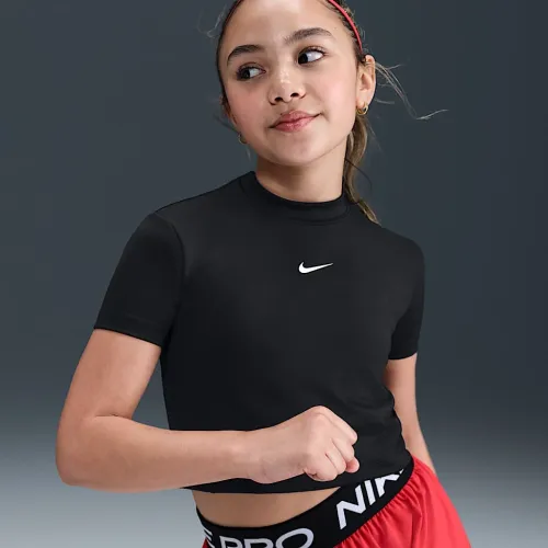 Nike Pro Girls' Dri-FIT Short-Sleeve Top цвет черный