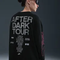 Nike After Dark Tour женская оверсайз Long-Sleeve Graphic футболка цвет черный