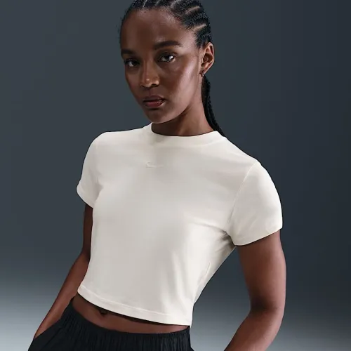 Nike Sportswear Chill Knit жіноча Cropped футболка колір коричневий