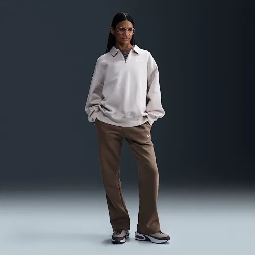 Nike Sportswear Phoenix Fleece жіноча Mid-Rise Open-Hem Pants колір коричневий