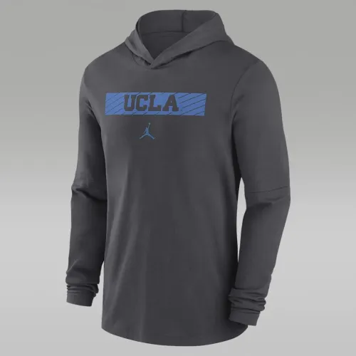 UCLA Bruins Sideline чоловічі Nike Dri-FIT College Long-Sleeve Hooded Top колір сірий