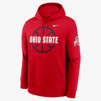 Ohio State Buckeyes Club баскетбольные Icon мужские Nike College Pullover Толстовка с капюшоном цвет красный